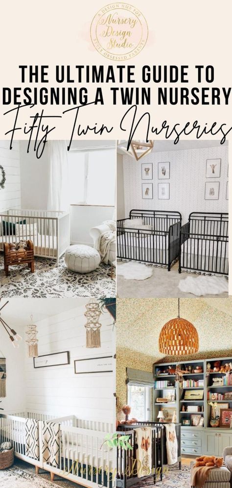 THE ULTIMATE GUIDE TO DESIGNING A TWIN NURSERY Two Cribs One Room Layout, Small Twin Nursery, Nursery For Twins, Twin Babies Nursery, Triplets Nursery, Twin Nursery Gender Neutral, Twin Nursery Room, Twin Boys Nursery, Twin Girls Nursery