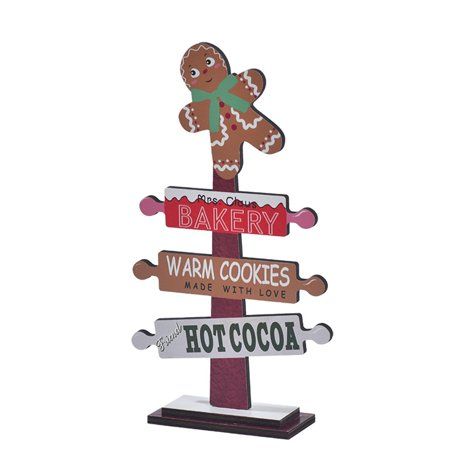 Wooden Gingerbread Man Tabletop Decoration, Christmas, Rustic Style, Christmas Tree Decoration About this item Product DetailsOur Christmas table decor consists of four pieces. It incorporates classic Christmas elements, such as gingerbread men, little Christmas trees, snowflakes and merry Christmas sign, and every detail is exquisite, perfectly presenting the festivity and warmth of the holiday. We also offer two pedestals made of two different sized wood that provide good stability and can be Gingerbread Christmas Decor, Gingerbread Crafts, Christmas Rustic, Christmas Red Truck, Gingerbread Decorations, 12 December, Wooden Christmas Trees, Christmas Gingerbread, Christmas Table Decorations