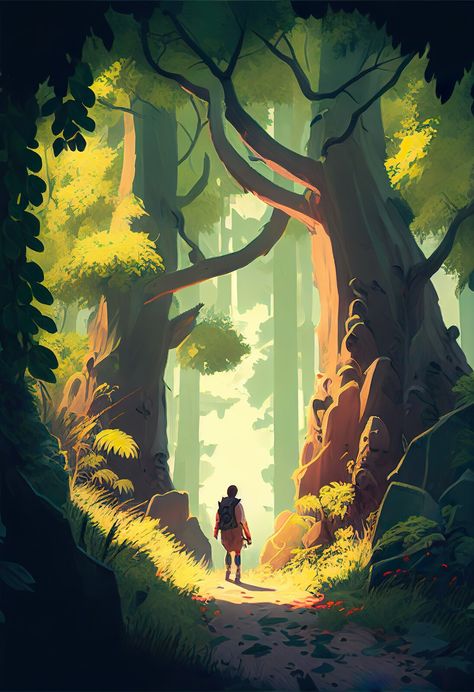 Get Lost In A Beautiful Forest, Life Of Zani on ArtStation at https://www.artstation.com/artwork/QnOm1E Forest Environment Design, Forest Drawing Background, Background Forest Illustration, Bg Concept Art, How To Draw A Forest, Forest Background Landscape, Forest Art Drawing, Woods Reference, Forest Background Drawing