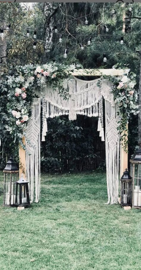 Boho Wedding Altar, Bohemian Wedding Backdrop, Backdrop Inspiration, Macrame Wedding Arch, Boho Wedding Arch, Macrame Wedding Backdrop, Boho Styl, Macrame Wedding, Ceremony Design