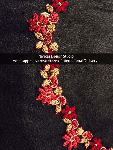 whatsapp +917696747289, nivetasfashion@gmail.com #bridallehenga #designerlehenga #lehengaforwomen #redlehenga #partywearlehenga #partywear #partywearoutfit #weddinglehenga #weddingoutfit #weddingpartywear #partywearsuit #receptionlehenga #weddinggown #partyweargown #bollywoodfashion #bollywoodoutfit #custommadelehenga #lehengacholi #bridal #bridalfashion #fashionshow # Hand Work Design, Maggam Work Designs, Emb Designs, Motifs Perler, Wedding Blouse Designs, Hand Work Blouse, Maggam Work Blouse Designs, Blouse Designs Silk, Hand Work Embroidery