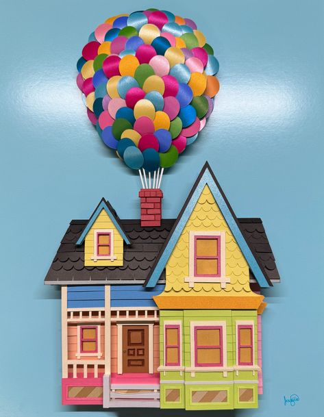 Cut Paper14 x 18 inchesFramedInspired by Pixar's Up Up Movie House, Imprimibles Hot Wheels, Art Classroom Posters, Summer Workshop, Up Pixar, Classroom Idea, Holiday Classroom, Adventure Is Out There, Homecoming Ideas