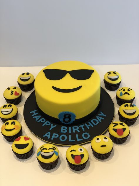 Birthday Cake For Boys 10th Birthday, Emoji Cake Ideas, Emoji Cakes, Emoji Birthday Cake, Emoji Cupcakes, Pirate Ship Cakes, Emoji Cake, Emoji Birthday Party, Emoji Birthday