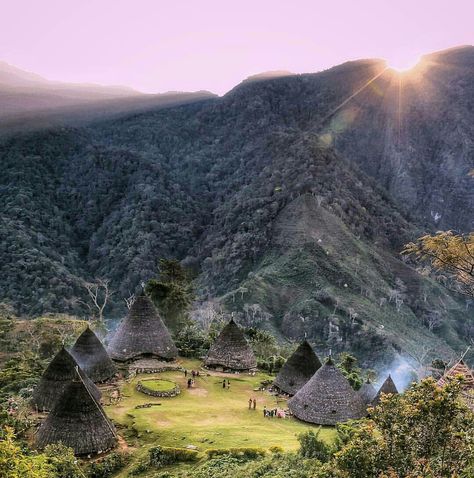 Wae rebo, manggarai, flores island, Indonesia Wonderland Indonesia, Wae Rebo, 3d Lighting, Nature Destinations, Tenun Ikat, Typography Poster Design, Pink Beach, Water Lighting, Best Places To Travel