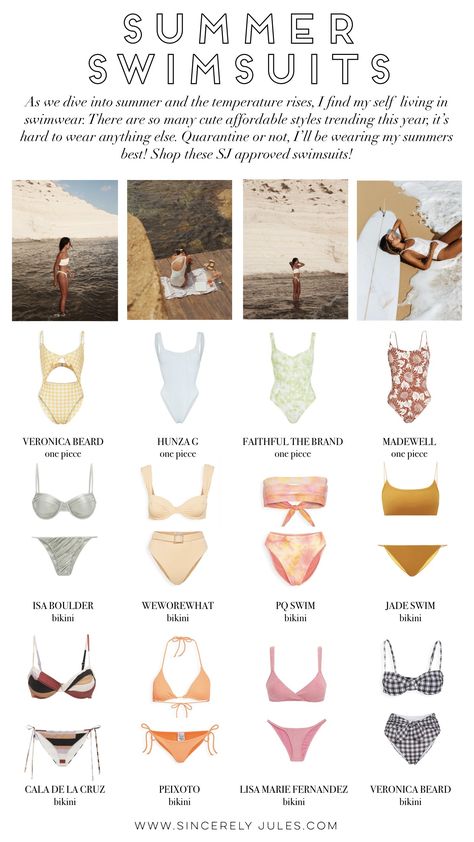 Summer Swimsuits – Sincerely Jules Swimsuit Mood Board, Soft Natural Swimsuit, Dear Summer Me, Swimsuit 2024, Closet Categories, Trending Bathing Suits, Fashion Terminology, Isa Boulder, Faithful The Brand