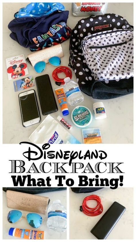 Disneyland Backpack What To Bring! - Picky Palate - Disneyland Tips! Backpack For Disney, Disneyland Backpack, Disneyland Trip Planning, Disneyland Vacation Planning, Disneybound Outfits, Picky Palate, Disney World Packing, Disneyland Secrets, Disney Honeymoon