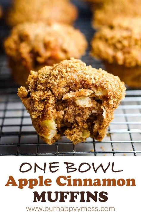 These easy apple cinnamon muffins are perfectly soft and packed with sweet, juicy apple pieces. Sour cream makes them super moist and a simple, sweet, crunchy brown sugar-cinnamon crumb topping makes them totally irresistible! #muffins #apples #baking #breakfast Apple Cinnamon Muffins With Sour Cream, Moist Apple Cinnamon Muffins, Fresh Apple Muffins Easy, Simple Apple Cinnamon Muffins, Easy Apple Muffins Simple, Apple Coconut Muffins, Apple And Sour Cream Recipes, Homemade Apple Muffins, Apple Yogurt Muffins