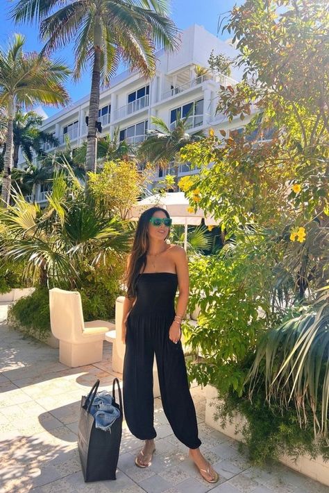 The comfiest jumpsuit eva! Wearing an XS and it’s under $80. If you're going on vacation and need a new bikini, swimsuit coverup, and beach outfits, tap to shop these looks! Don't forget to explore my LTK for more style inspiration 🫶🏻 Beach Jumpsuit Outfit, Andee Layne, Beach Jumpsuits, Comfy Jumpsuits, Resort Outfit, Chic Sandals, Beach Outfits, Jumpsuit Outfit, Cute Shorts