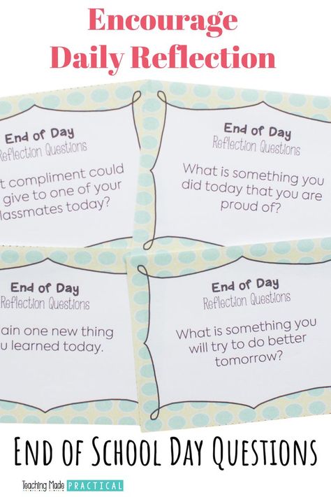 Reflection Questions for the End of the Day for Upper Elementary End Of Day Questions Classroom, End Of The Day Questions For Students, Reflection Activities For Students, End Of Day Reflection Questions, Daily Questions For Students, Reflection Questions For Students, End Of Day Reflection, End Of Year Reflection Questions, Connection Questions