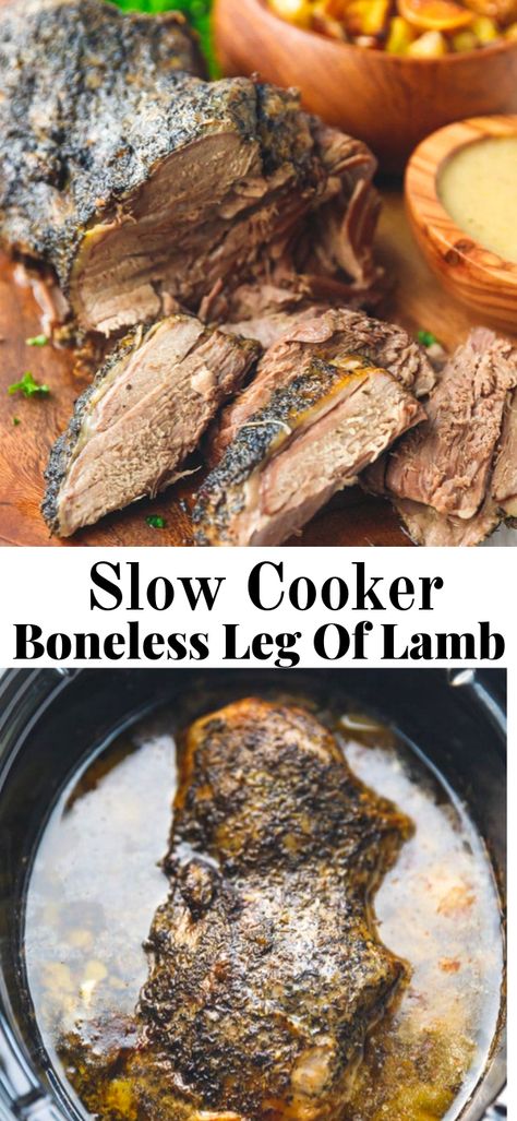 How To Cook Leg Of Lamb In Slow Cooker, How To Cook Boneless Leg Of Lamb, Boneless Lamb Leg Recipe Crockpot, Slow Cooker Leg Of Lamb Crock Pots, Slow Cooked Boneless Lamb Leg, Crock Pot Leg Of Lamb, Lamb Roast Recipes Slow Cooker Crock Pot, Slow Cooker Boneless Leg Of Lamb, Crockpot Lamb Leg