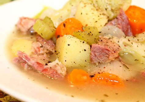 Boiled Dinner Soup, Boiled Dinner With Ham And Cabbage Crockpot, Boiled Dinner With Ham And Cabbage, Boiled Dinner With Ham, Dinner With Ham, Cabbage And Potato Soup, Ham Cabbage, Split Pea Ham Soup, Cabbage Potato Soup