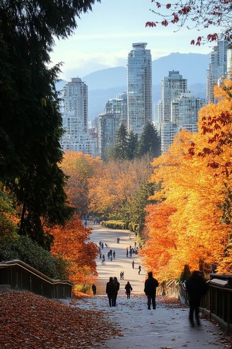 "🌲🍁 Immerse yourself in Stanley Park, Vancouver’s natural jewel! Enjoy scenic trails, beautiful waterfront views, and a diverse range of outdoor activities. 🚴‍♂️🌅 #StanleyPark #Vancouver #NatureEscape" Vancouver Canada Mountains, Vancouver Street Photography, Vancouver Canada Nature, Vancouver Canada Autumn, Canada Place Vancouver, Vancouver In Spring, Vancouver Stanley Park, Living In Vancouver, Living In Canada Life