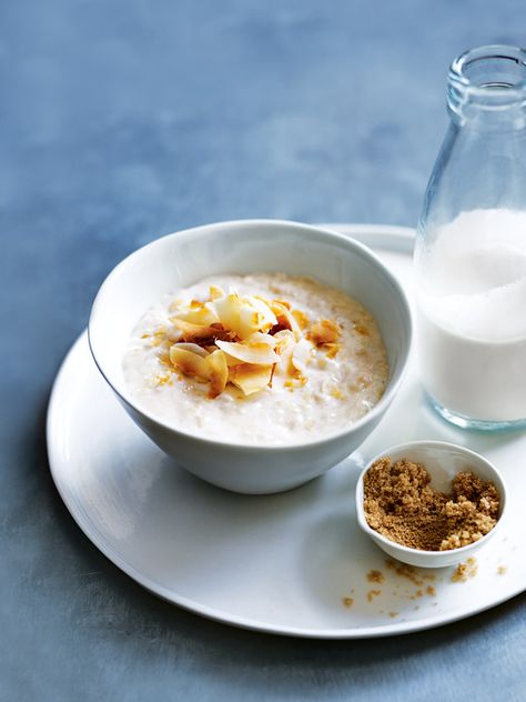 Coconut And Brown Sugar Porridge | Donna Hay Porridge Photography, Porridge Breakfast, Oats Porridge, Donna Hay Recipes, Winter Breakfast, Breakfast Photography, Donna Hay, Table Salt, Healthy Snacks For Diabetics