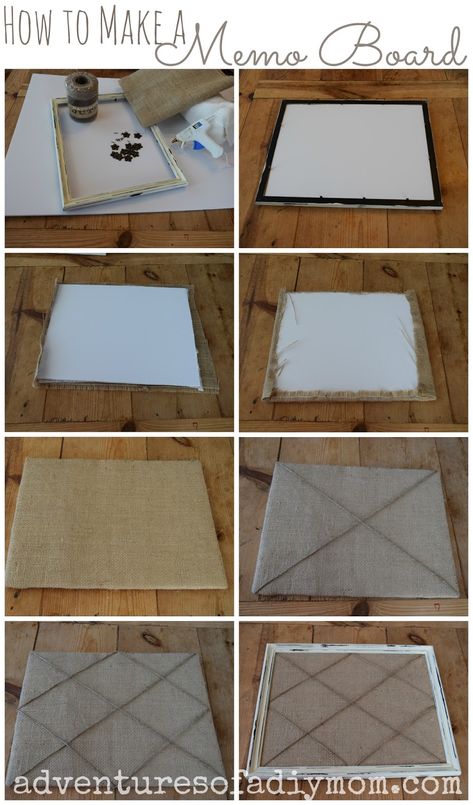 How to Make a Burlap and Twine Memo Board Diy Pin Board Ideas How To Make, How To Make A Picture Board, How To Make A Pin Board, Memory Board Ideas, Memory Board Diy, Pinboard Ideas Aesthetic, Farmhouse Bedroom Makeover, Diy Pin Board, Modern Farmhouse Bedroom Ideas