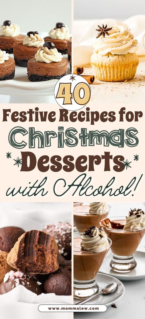 boozy desserts Cake Balls With Alcohol, Drunken Cupcakes Alcoholic Desserts, Christmas Treats With Alcohol, Baileys Recipes Desserts Christmas, Alcohol Treats For Parties, Alcohol Inspired Desserts, Christmas Party Treats For Adults, Halloween Boozy Treats, Christmas Desserts With Alcohol