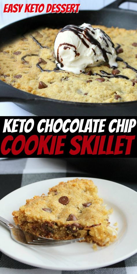 Chocolate Chip Cookie Skillet, Keto Chocolate Chip Cookie, Keto Skillet, Galletas Keto, Cookie Skillet, Skillet Chocolate Chip Cookie, Keto Chocolate Chip Cookies, Skillet Cookie, Keto Chocolate Chips