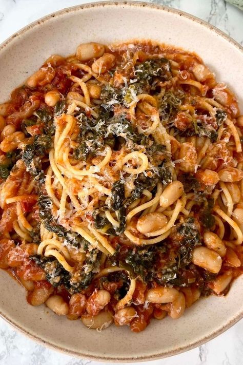 Like a Pasta Fagioli, this easy Tomato and Bean Pasta recipe is perfect for busy weeknights - as told to me on my podcast Desert Island Dishes by Stanley Tucci. What better recommendation is there than that?! Stanley Tucci Pasta, Canalini Beans, Dinner List, Bean Pasta Recipes, Creamy Pasta Recipes, Bean Pasta, Stanley Tucci, Pasta Fagioli, Blue Zone