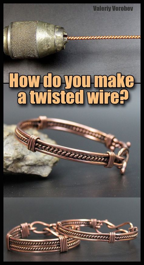 Wire Weaving Tutorial, Copper Wire Art, Wire Jewelry Patterns, Twist Jewelry, Wire Jewelry Rings, Wire Wrapped Stone Jewelry, Copper Bracelets, Wire Wrap Jewelry Designs, Wire Wrapped Jewelry Diy