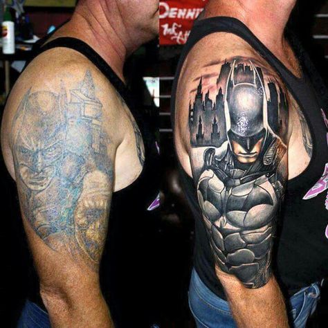 Dark knight tattoo Dark Knight Tattoo Ideas, Dark Knight Tattoo, Knight Tattoo Ideas, Batman Tattoo Sleeve, Batman Tattoos, Tattoo Off, Knight Tattoo, Batman Tattoo, Kunst Tattoos