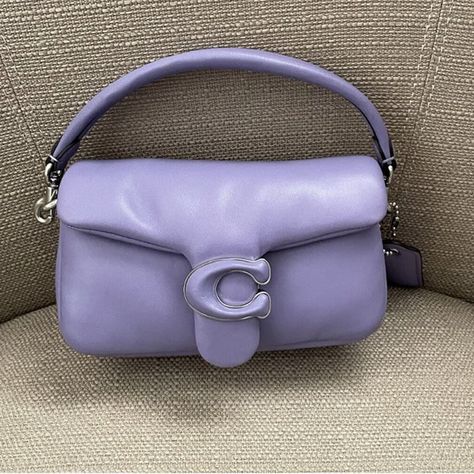 Coach Pillow Tabby Shoulder Bag 18 In Ice Purple Brand New With Tags Dust Bag Included Product Details Nappa Leather Inside Multifunction Pocket Snap Closure, Leather Lining Detachable Handle With 4" Drop Detachable Long Strap With 21 1/2" Drop For Shoulder Or Crossbody Wear 7 1/4" (L) X 4" (H) X 2 1/2" (W) Coach Pillow Tabby, Coach Pillows, Pillow Tabby, Tabby Shoulder Bag, Beige Tote, Large Hobo Bag, Blue Coach, White Shoulder Bag, Buckle Bags