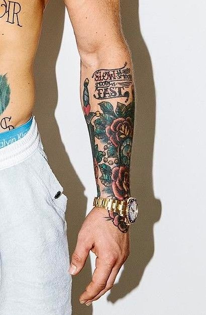 American Traditional Forearm Tattoo, Mens Traditional Tattoos, Conor Mcgregor Tattoo, Many Tattoos, Rose Tattoos For Men, Traditional Tattoo Sleeve, Tattoo Rose, Meaningful Tattoos For Women, Arm Band Tattoo