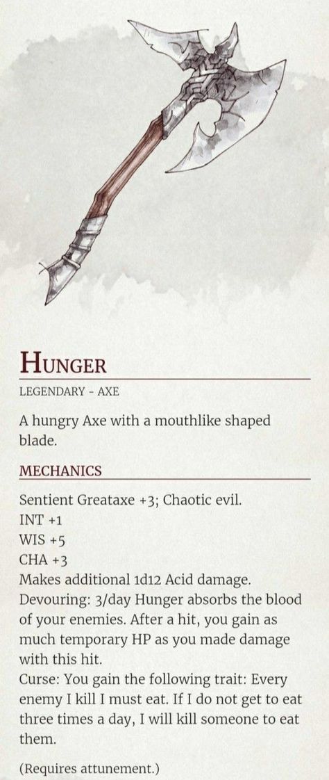 Dnd Greataxe Homebrew, Dnd 5e Magic Axes, Dnd 5e Battleaxe, Dnd Artifacts, Dnd Notes, Homebrew Items, Dnd Homebrew, Dnd Items, Dungeon Master's Guide