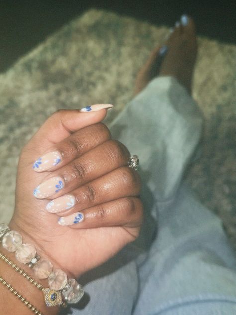 Spring nail ideas Blue And White Flower Nails, Spring Nail Ideas, Royal Blue Nails, Blue Nail Designs, Nail Idea, Nails Only, Star Nails, Spring Nail, Acrylic Nail Designs