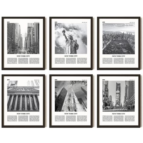 PRICES MAY VARY. NEW YORK SKYLINE WALL ART: These New York wall art and city wall art will help your home decor to align with the magnificent view of New York city skyline art and its famous attractions BLACK AND WHITE WALL ART: Modern art New York decor, an ideal photos and pictures for NYC office decor. The combination of New York photos and NYC black and white pictures creates a perfect New York black and white poster SET INCLUDES: You'll receive 9 NYC Skyline Poster 8x10" (UNFRAMED) and plen New York Map Art, New York Gallery Wall, Nyc Black And White, Codes Wallpaper, New York Decor, Nyc Decor, Nyc Office, Pictures For Wall, New York City Art