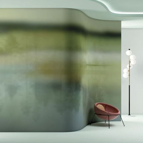 Glamora | MANTIS - GLCR02 Wallcovering Design, 카페 인테리어 디자인, Curved Walls, Design Del Prodotto, Vinyl Wallpaper, Commercial Design, Commercial Interiors, Interior Inspo, Retail Design