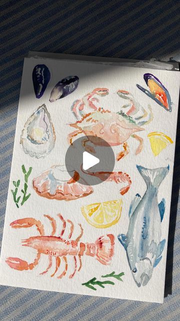 227K views · 23K likes | Elsa Gladstone on Instagram: "Watercolour wedding menus 🦞   #weddingstationery #seafood #menu #wedding #watercolor #artist" Watercolor Menu Wedding, Watercolor Menu Design, Watercolor Wedding Cards, Menu Watercolor, Watercolour Food, Watercolor Menu, Wedding Menus Design, Watercolour Animals, Watercolour Wedding