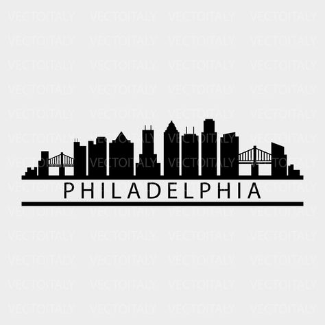 Philadelphia Tattoo, Philly Skyline, Skyline Image, Office Wall Design, Philadelphia Skyline, City Skylines, Skyline Silhouette, Office Wall, May 7