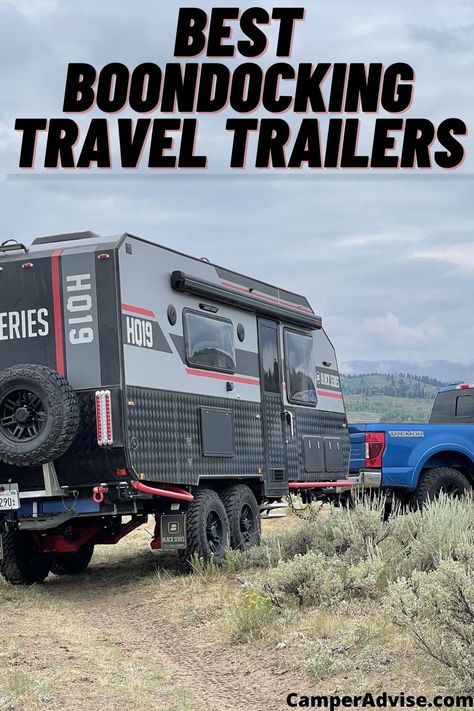 In this article, I have listed 9 Best Boondocking Travel Trailers. These Off Grid Campers are perfect for off road camping in dispersed camping areas. Tow Behind Camper, Off Grid Camper, Boondocking Rv, Boondocking Camping, Offroad Travel, Off Grid Trailers, 5th Wheel Travel Trailers, Dispersed Camping, Off Road Camper Trailer