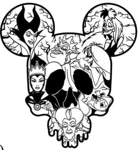 Skitse Bog, Disney Silhouette, Idee Cricut, Cricut Halloween, Pinturas Disney, Disney Coloring Pages, Diy Cricut, Disney Tattoos, Cricut Craft Room