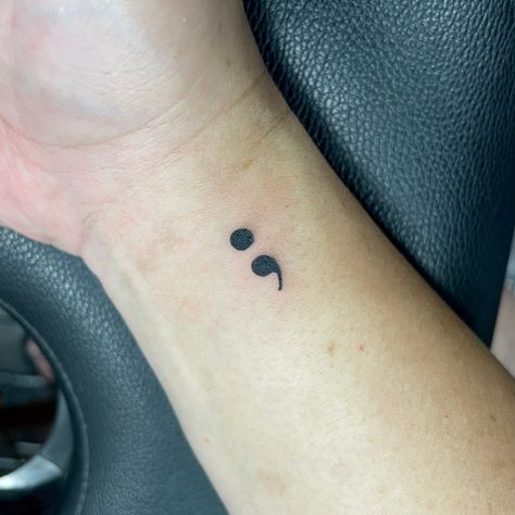 Semi colon Semi Colon Tattoo, Colon Tattoo, Semi Colon, Mark Tattoo, Semicolon Tattoo, Different Aesthetics, Stick And Poke, Tattoo Blog, Tattoos Ideas