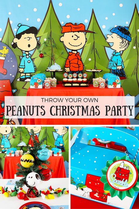 Nothing says “Christmas” like A Charlie Brown Christmas Party! Oh, the childhood memories this movie ignites! @partyplanits put together an amazing Peanuts Christmas party filled with food, fun & DIYs you just have to see! Charlie Brown Christmas Party, Charlie Brown Christmas Movie, Charlie Brown Christmas Decorations, Charlie Brown Party, Peanuts Gang Christmas, Peanuts Party, Ward Christmas Party, Christmas Tea Party, A Charlie Brown Christmas