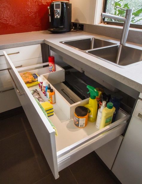 #kitchentips #kitchen #kitchenrenovation Under Sink Drawer, Sink Drawer, Foldable Wardrobe, Model Dapur, Desain Pantry, Kitchen Cupboard Designs, تصميم للمنزل العصري, Kitchen Pantry Design, Kitchen Interior Design Decor