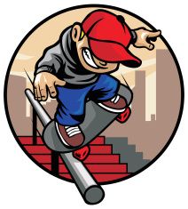 skater boy grind down the handrail vector art illustration Skater Stickers, Legend Never Die, Nike Logo Wallpapers, Skateboarding Tricks, Hand Rail, Posca Art, Shirt Logo Design, Graffiti Style Art, Graffiti Characters