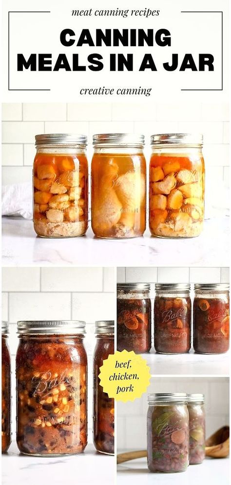 Immerse yourself in the art of canning meals in a jar. Explore a plethora of meat canning recipes, from the rich and savory sloppy joe filling to delightful baked beans. Every bite is a testament to home canning excellence. Find more meal canning recipes, pressure canning for beginners, and meat canning recipes at creativecanning.com Canning Meals In A Jar, Canning Pork, Canning Beef Stew, Meat Canning, Canning Meals, Pressure Canning Meat, Canning Soup Recipes, Canning For Beginners, Water Bath Canning Recipes