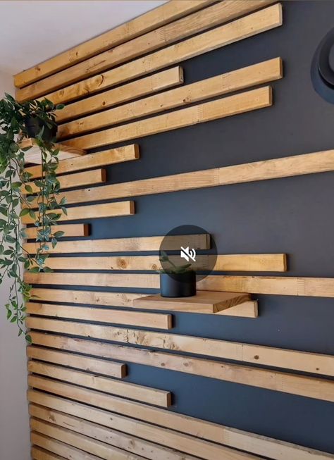 Instagram Bathroom, Wood Wall Design, Bathroom Transformation, Wood Slat Wall, Diy Accent Wall, Wood Accent Wall, Houseplants Indoor, Bathroom Reno, Wall Decor Design