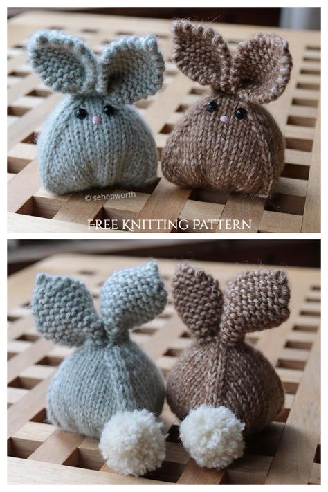 Knit Tumbling Bunnies Toy Free Knitting Patterns Rabbit Knitting Pattern, Knitted Bunnies, Bunny Knitting Pattern, Knitted Stuffed Animals, Knitted Doll Patterns, Knitted Toys Free Patterns, Animal Knitting Patterns, Beginner Knitting Patterns, Bunny Crochet