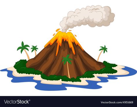 Volcano Clipart, Volcano Drawing, Unique Kid Rooms, Volcanic Island, Fence Paint, Sunset Wallpaper, Art Drawings For Kids, Cartoon Clip Art, Free Vector Art