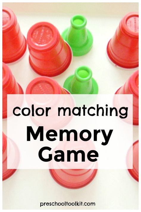 Create a simple memory game with diposable cups for preschoolers. Kids can help set up the game with small toys and cups. Have fun matching colors and exercising cognitive skills with a memory game. #childledplay #mathforkids Kid Games, Small Toys, Memory Game, Group Games, Disposable Cups, Memory Games, Matching Colors, Math For Kids, Fun Math