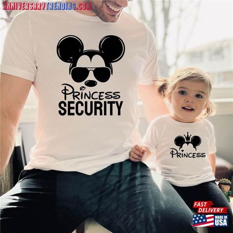 Father Daughter Disney Shirts, Dad And Son Disney Shirts, Dad Disneyworld Shirt Funny, Princess Security Shirt Disney, Dad Disney Shirts, Disney Dad Shirt, Security Shirt, Disney 2023, Bluey Party