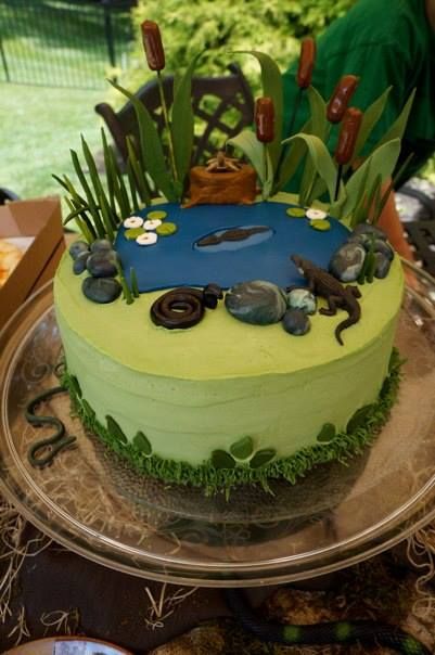 Swamp Themed Cake Swamp Cake Ideas, Bayou Birthday Cake, Swamp Birthday Cake, Two Da Bayou Birthday, Swamp Birthday Party, Swamp Cake, Crocodile Party, Pond Cake, Swamp Theme