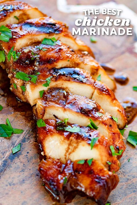 Chicken Breast Marinade Recipes, Chicken Breast Marinade, Marinade Chicken, Resep Steak, Best Chicken Marinade, Easy Chicken Marinade, Grilled Chicken Marinade, Grilling Recipes Sides, Chicken Marinade Recipes