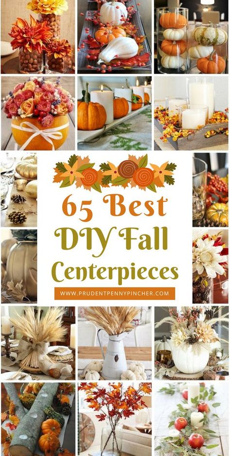 65 Best DIY Fall Centerpieces #Fall #FallDecor #FallCenterpieces #FallDecorIdeas #DIY #Thanksgiving #ThanksgivingCenterpieces #ThanksgivingDecor Diy Fall Centerpieces, Fall Centerpieces, Pumpkin Vase, Hallowen Ideas, Fall Table Centerpieces, Diy Halloween Decor, Dekor Diy, Thanksgiving Diy, Fall Thanksgiving Decor