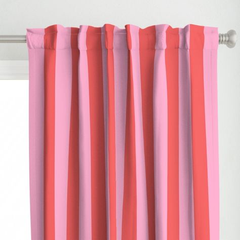 Striped Curtains, Pink Curtains, Curtains Window, Etsy Fabric, Grasscloth Wallpaper, Wide Stripes, Candy Pink, Curtains Window Treatments, Custom Curtains