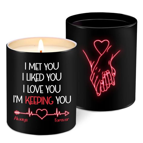 PRICES MAY VARY. COUPLES CANDLE GIFTS - Looking for an I love you gift for her, him? Check out this "I Keep You Candle"! This romantic gift for boyfriend, girlfriend is the anniversary couple gift, long distance relationship gift. It also makes a gift for husband and wife, a date night gift idea. ANNIVERSARY GIFTS FOR COUPLES - Spread your love with this romantic anniversary gift. Its heartfelt message is sure to make them feel loved and also a date night gift for couples on their anniversary. S Anniversary Gift Basket For Son And Wife, 1 Year Anniversary Gifts For Boyfriend 5 Senses, Christmas Gifts Fir Him, Annivarsay Gifts, Girlfriend Gifts Birthday From Boyfriend, Creative Gifts For Boyfriend Relationships For Him, Boyfriend Gifts Birthday Relationships, 13th Anniversary Gifts For Wife, Cute Gifts For Ur Boyfriend To Make