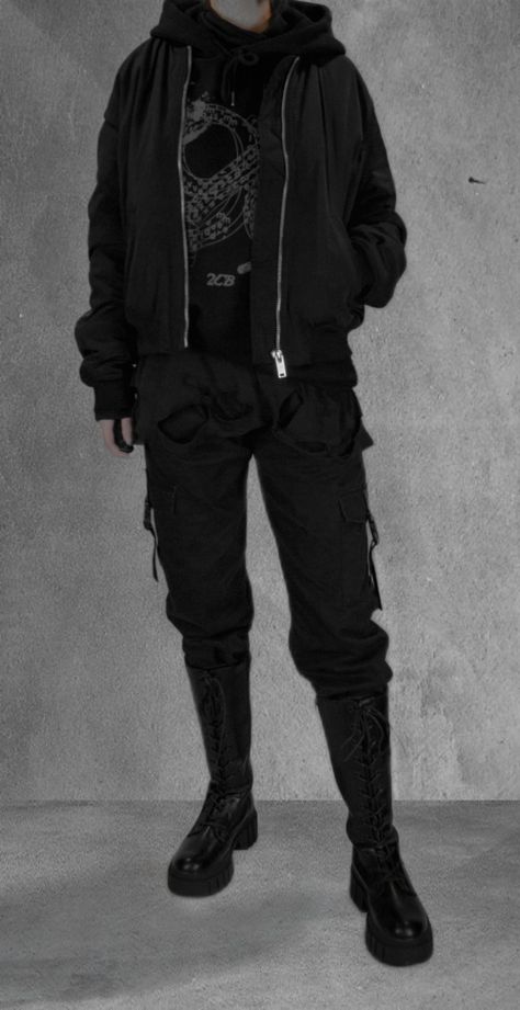 Rock Outfits Aesthetic Men, Male Style Aesthetic Dark, Men Goth Aesthetic, Dark Grunge Male Outfit, Mens Gothic Fashion Casual, Edgy Masculine Outfits, Male Black Outfits, Dark Clothing Style Men, Male Combat Outfit