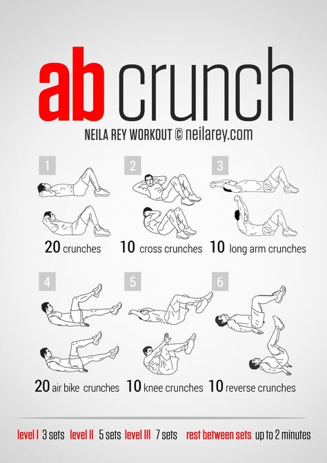 Crunch Workout for Men and Women Crunch Workout, Crunches Challenge, Neila Rey Workout, Neila Rey, Anusara Yoga, Spartacus Workout, Workout Smoothie Recipes, Ab Crunch, 100 Workout